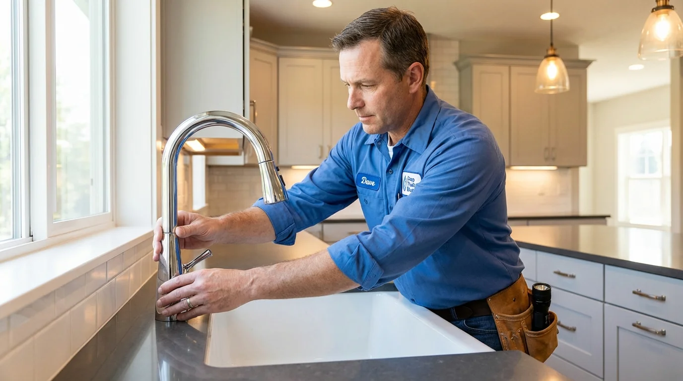 Kitchen faucet installation by Johns Plumbing LLC in Brunswick